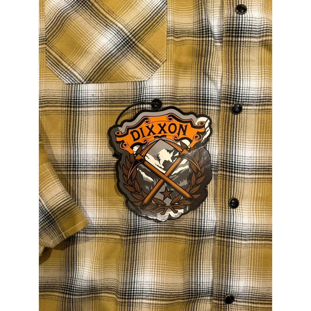 Dixxon Flannel The Sutter Mens 4X Yellow/gold Plaid Pearl Snap Closure